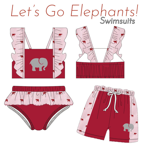 Let's Go Elephants Swimsuits  ETA: May